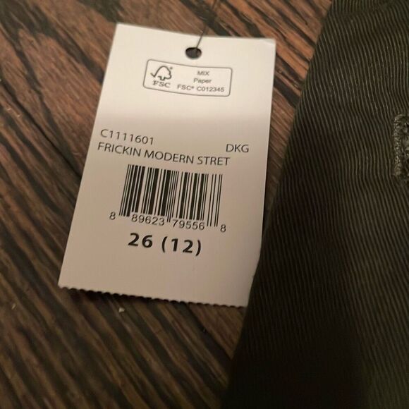 EUC Volcom Frikin Modern Stretch Chino Pants Dark Green Size 26” - Picture 6 of 7